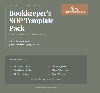 Bookkeeping SOP Template Pack